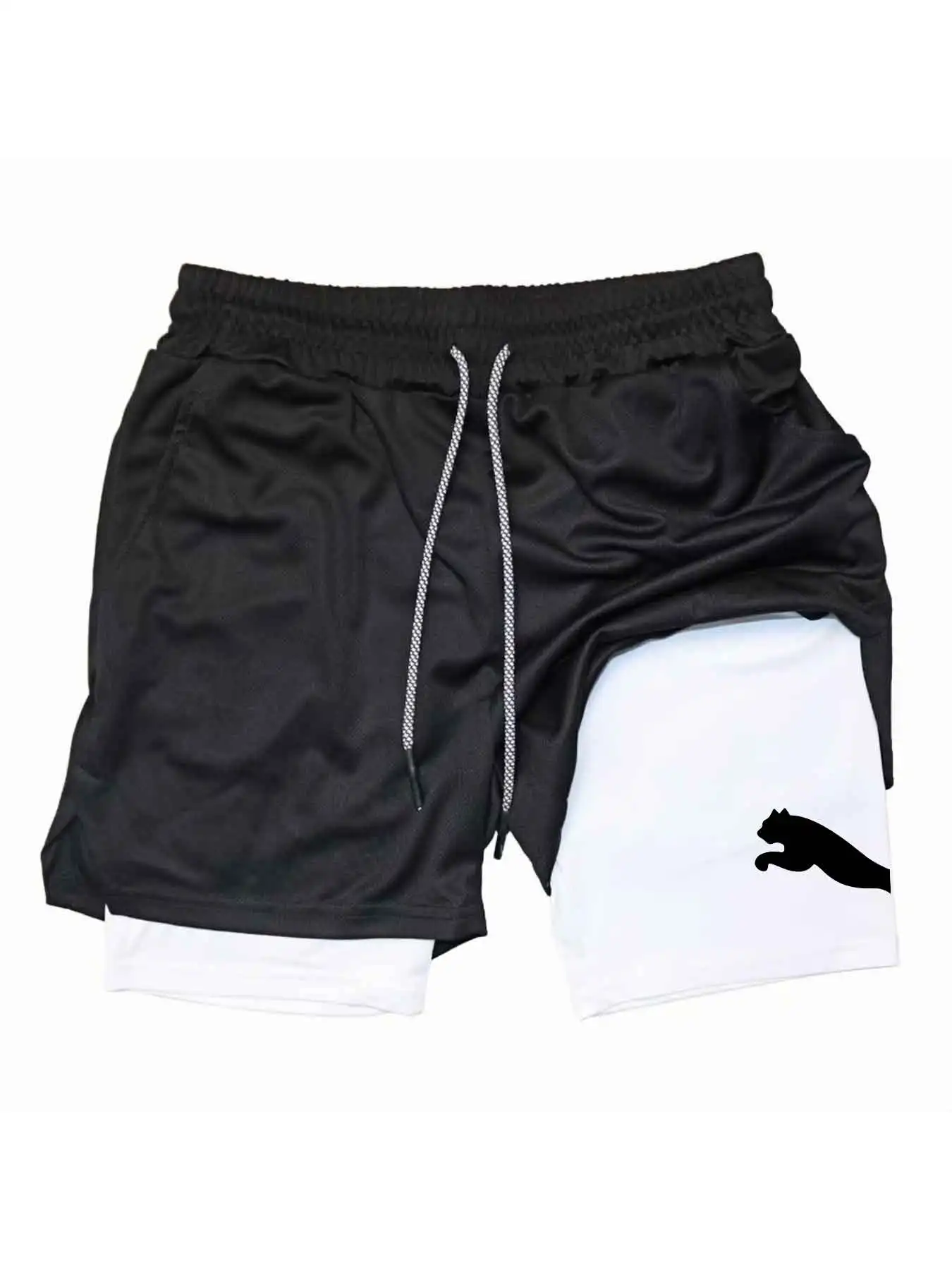 Running Gear For Men - Shorts de sport imprimés 2-en-1 pour